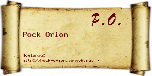 Pock Orion névjegykártya